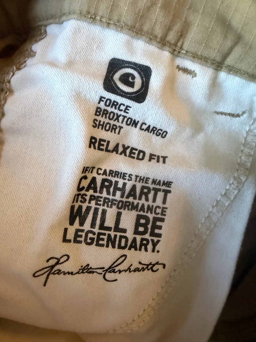 *Sold* Carhartt Relaxed Fit Ripstop Cargo Shorts Tan Hiking Utility Size 32
